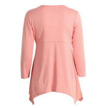 womens-plus-size-s-t-shirt-knot-tunic-top-v-neck-long-sleeve-sexy-top-solid-slim-casual-tee-white-pink-vestiti BBL