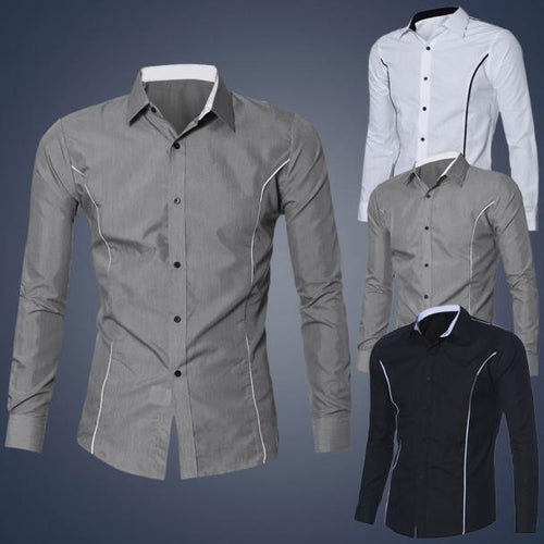 Fashion Mens Luxury Long Sleeve Casual Slim Fit Stylish Dress Shirts Shirt Tops Tees