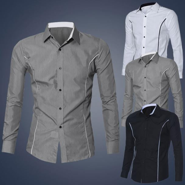 Fashion Mens Luxury Long Sleeve Casual Slim Fit Stylish Dress Shirts Shirt Tops Tees
