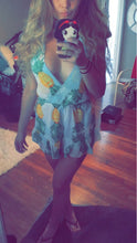 Sexy BOHO Pineapple Print Hollow Backless Cross Deep V neck Ruffles Short Jumpsuit Holiday Beach Rompers Playsuit