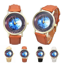 style Casual Fashion Women Men Fresh Blue Dial Pattern Students Watch relogio feminino