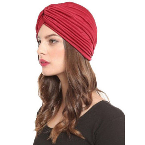indian-cap-pleated-headwrap-turban-stretchy-band-hats-for-women-cloche-chemo-hijab-beanies-new BBL