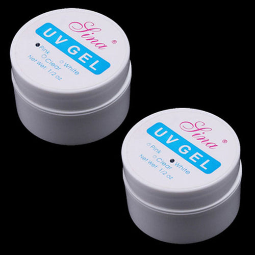 2 in1 White Pink Color UV Gel Nail UV Builder Gel Nail Art Manicure Tips Glue