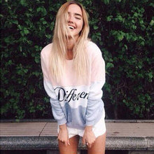 Womens Letters Printed Long Sleeve Sweatshirt Pullover Shirt Tops Blouse