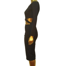 Long Sleeve Elastic Cotton Slim Sexy Party Dresses Midi Pencil Club Bandage Bodycon Dress Fast Shipping