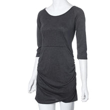 Sexy Over Slim Dresses Women Grey Half Sleeve Ruched Wrap Front Dress