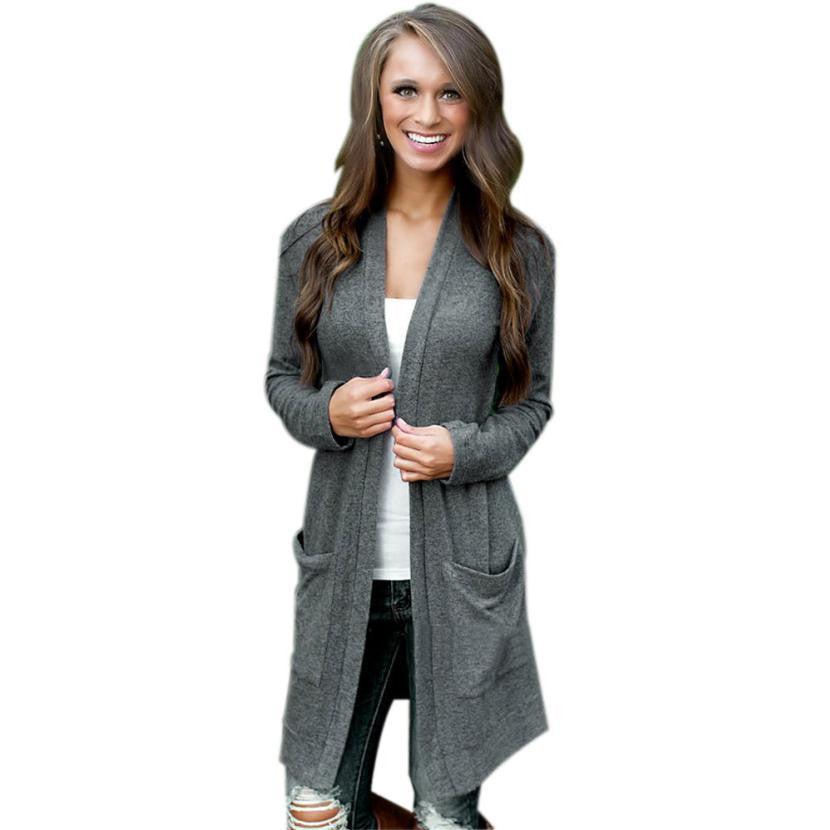 Korean Womens Lady Elegant Casual Knit Sleeve Sweater Coat Loose Long Cardigan Jacket Fast Shipping