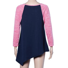 Women Blusas Irregular Casual Loose Elegant T Shirt Long Sleeve ShirtsTops Plus Size