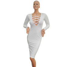 Women Long Sleeve Dress Fashion Slim Pencil Bodycon Vestidos Party Dresses