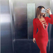 Women Long Sleeve Dress Fashion Slim Pencil Bodycon Vestidos Party Dresses