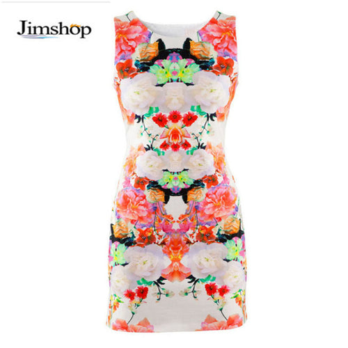 ing,design Dresses Women Floral Print Sleeveless Clubwear Party Sexy Mini Dress Bodycon Vestido