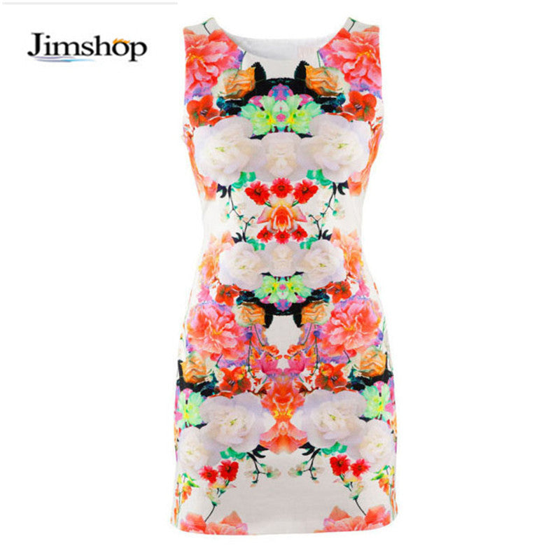 ing,design Dresses Women Floral Print Sleeveless Clubwear Party Sexy Mini Dress Bodycon Vestido