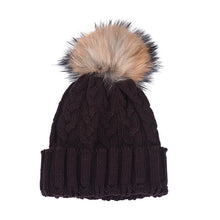 Charming Women Crochet Hat Fur Wool Knit Beanie Raccoon Warm Cap Fast Shipping