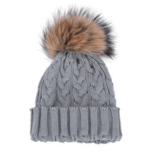 Charming Women Crochet Hat Fur Wool Knit Beanie Raccoon Warm Cap Fast Shipping