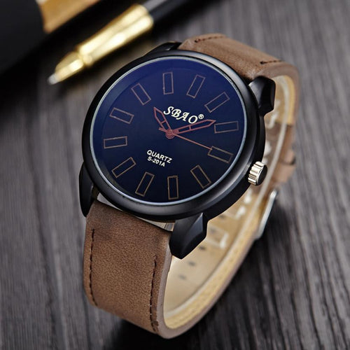 Classic Vintage Men's Waterproof Leather Strap Sport Quartz Army Watch