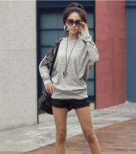 Cotton T-shirt Long Batwing Sleeve Korean Ladies Fashion Leopard Print Casual Loose Shirt Women Tops