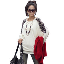 Cotton T-shirt Long Batwing Sleeve Korean Ladies Fashion Leopard Print Casual Loose Shirt Women Tops