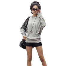 Cotton T-shirt Long Batwing Sleeve Korean Ladies Fashion Leopard Print Casual Loose Shirt Women Tops