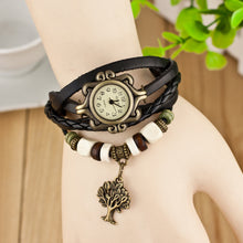 Dress Women Watch Quartz Weave Around Leather Bracelet Lady Woman Wrist Watch Fast Shipping