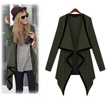 European Warm Lady Casual Knit Long Sleeve Thin Sweater Coat Cardigan Coat Lapel Warm Jacket Outerwear