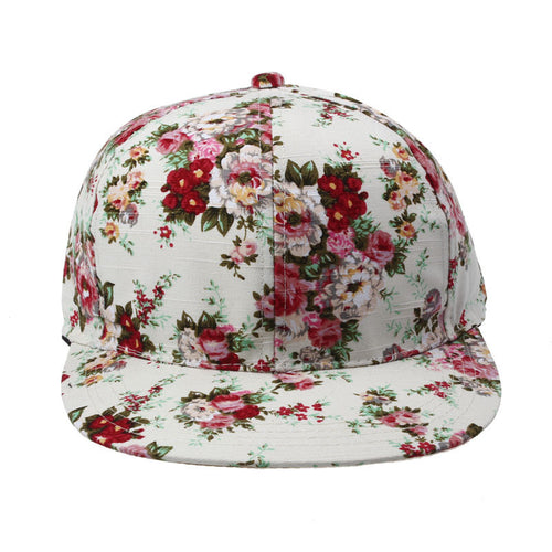 Fashion Korean Flowers Women Floral Hip-Hop Hat Flat Adjustable Baseball Cap Tops Hats ing