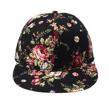 Fashion Korean Flowers Women Floral Hip-Hop Hat Flat Adjustable Baseball Cap Tops Hats ing