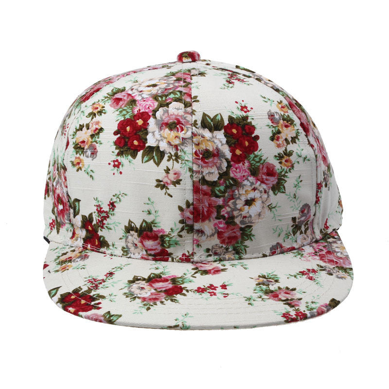 Fashion Korean Flowers Women Floral Hip-Hop Hat Flat Adjustable Baseball Cap Tops Hats ing