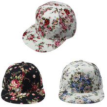 Fashion Korean Flowers Women Floral Hip-Hop Hat Flat Adjustable Baseball Cap Tops Hats ing