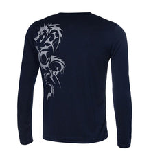 Fashion Mens Slim Fit Round Neck Long Sleeve Tattoo Print Casual T-Shirt