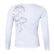 Fashion Mens Slim Fit Round Neck Long Sleeve Tattoo Print Casual T-Shirt