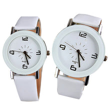 Fashion Round Big Steel Case Men Women Couple Leather Quartz analog wrist Watch Relogio Masculino Hombre