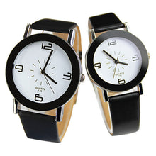 Fashion Round Big Steel Case Men Women Couple Leather Quartz analog wrist Watch Relogio Masculino Hombre