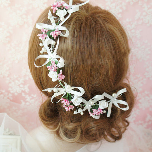 Fashion Wedding Bridesmaid Boho Floral Flower Festival Forehead Headband Hair Garland