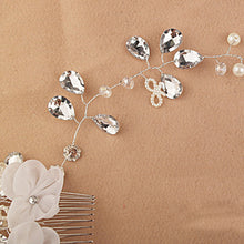 Fashion White Pearl Crystal Bride Headdress By Hand Bridal Tiaras Hairwear Wedding Dress Accessories