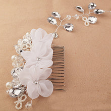 Fashion White Pearl Crystal Bride Headdress By Hand Bridal Tiaras Hairwear Wedding Dress Accessories