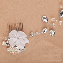 Fashion White Pearl Crystal Bride Headdress By Hand Bridal Tiaras Hairwear Wedding Dress Accessories