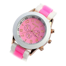 Fashion LuxuryDouble Color Ssilicone Rubber Quartz Analog Sports Wrist Watch Gift