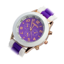 Fashion LuxuryDouble Color Ssilicone Rubber Quartz Analog Sports Wrist Watch Gift