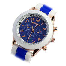 Fashion LuxuryDouble Color Ssilicone Rubber Quartz Analog Sports Wrist Watch Gift