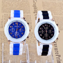 Fashion LuxuryDouble Color Ssilicone Rubber Quartz Analog Sports Wrist Watch Gift