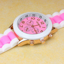 Fashion LuxuryDouble Color Ssilicone Rubber Quartz Analog Sports Wrist Watch Gift