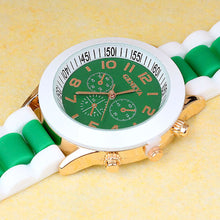 Fashion LuxuryDouble Color Ssilicone Rubber Quartz Analog Sports Wrist Watch Gift