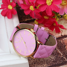 Unisex Casual Fashion Hours Checkers Faux Leather Quartz Analog Wrist Watches&