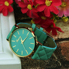 Unisex Casual Fashion Hours Checkers Faux Leather Quartz Analog Wrist Watches&