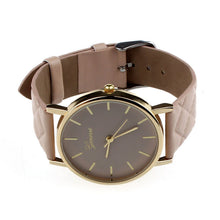 Unisex Casual Fashion Hours Checkers Faux Leather Quartz Analog Wrist Watches&