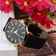Unisex Casual Fashion Hours Checkers Faux Leather Quartz Analog Wrist Watches&