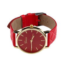 Unisex Casual Fashion Hours Checkers Faux Leather Quartz Analog Wrist Watches&