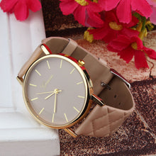 Unisex Casual Fashion Hours Checkers Faux Leather Quartz Analog Wrist Watches&