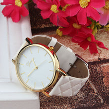 Unisex Casual Fashion Hours Checkers Faux Leather Quartz Analog Wrist Watches&