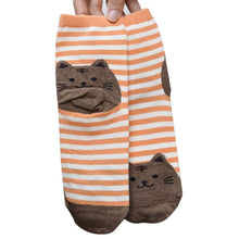 3D Animals Striped Cartoon Women Cat Footprints Cotton Floor Stockings er &